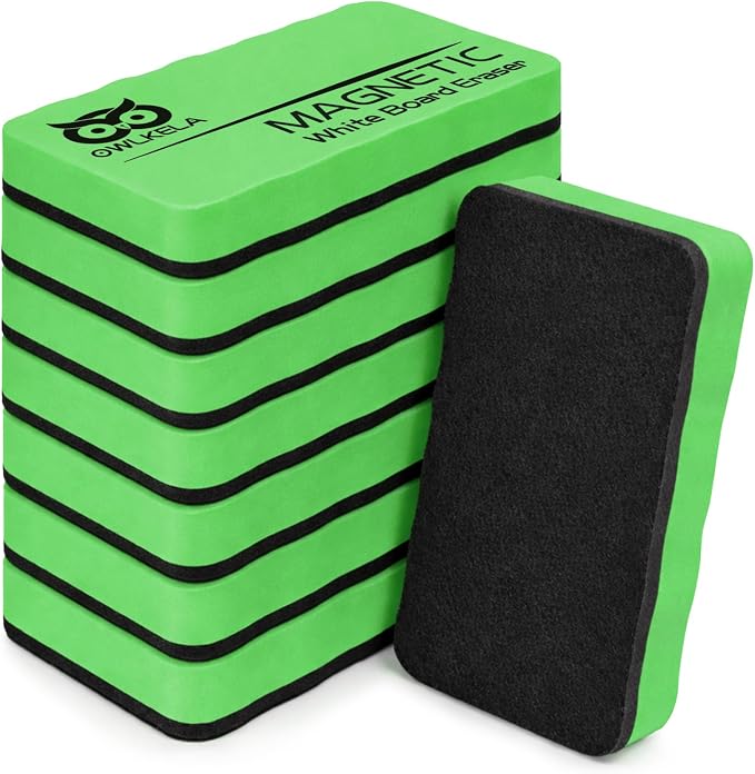 OWLKELA 8Pcs White Board Erasers, Magnetic Dry Erase Eraser Ideal by OWLKELA