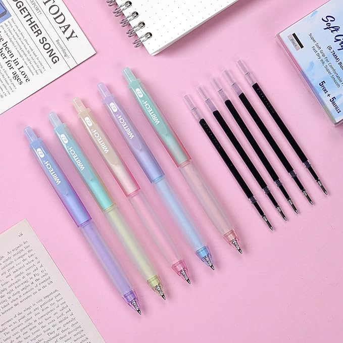 WRITECH Retractable Gel Ink Pens: 0.7mm Fine Point Black-Ink Aesthetic Gradient - Image 6
