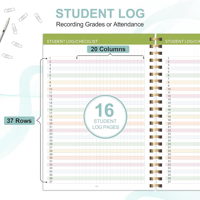 Teacher Planner 2026-2027, 7 Period Lesson Plan Book, 8.5" x 11" | July - Image 4