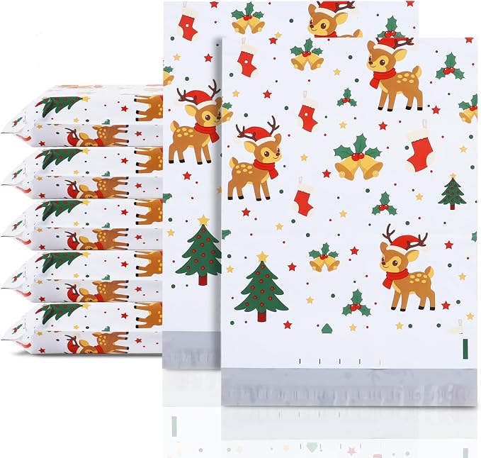 POLYSELLS 100 Pcs 6x9 Cute Poly Mailers Waterproof Self-Sealing Holiday by POLYSELLS