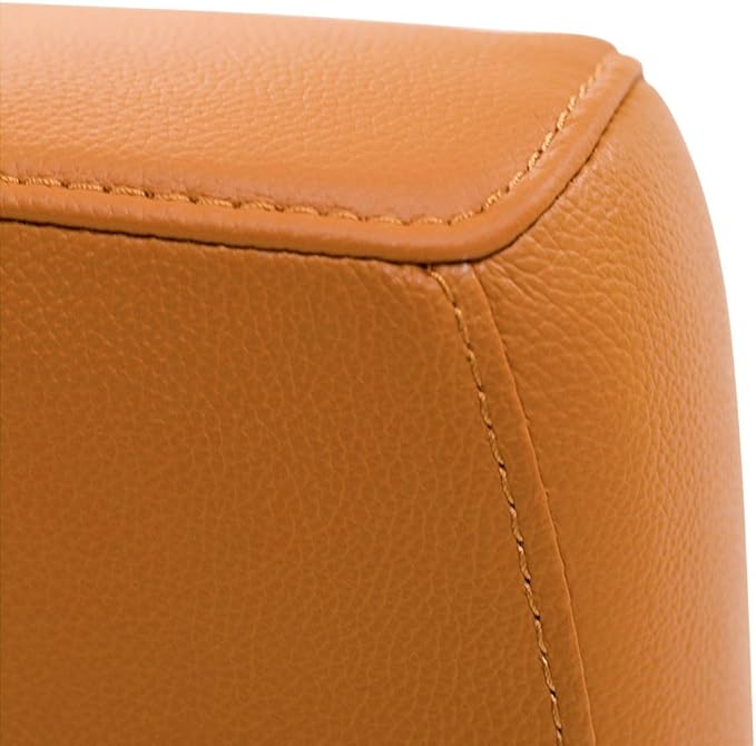 ZURI Forbes Genuine Leather Aluminum Base High Back Executive Chair - Tan-DeskLoop Office