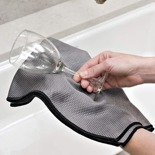 Idea Home Glass Microfiber Cleaning Cloth with Absorbent and Lint Free Material - Large Wine Glass Polishing Cloth - Glassware Cleaning Products - 16x24in Streak Free Microfiber Cloth-DeskLoop Office