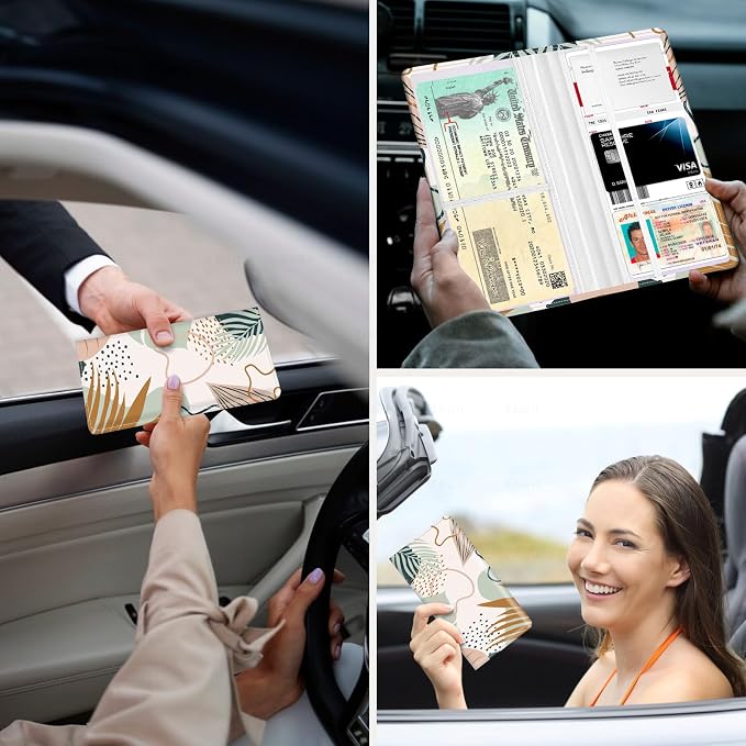 Car Registration and Insurance Holder，Colour Patterns Men Women Car License - Image 3