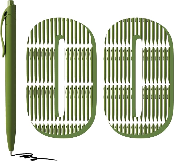 deegtran 100 Pack No Bleed Sage Green Barrel Click Pens, Wholesale Retractable by DEEGTRANPENS