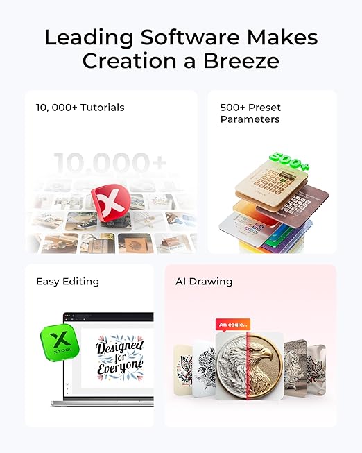 xTool M1 Ultra Laser Cutter and Engraver Machine, 4-in-1 Craft Machine with 10W (10000mW) Class I Laser Engraver, Inkjet Printing, Blade Cutting, Pen Drawing, Use on 1000+ Materials - Premium Bundle-DeskLoop Office