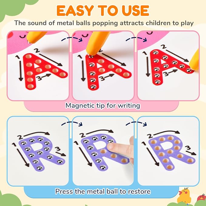 JoyCat Magnetic Animal Letter Tracing Board, Double-Sided ABC Magnets - Image 4