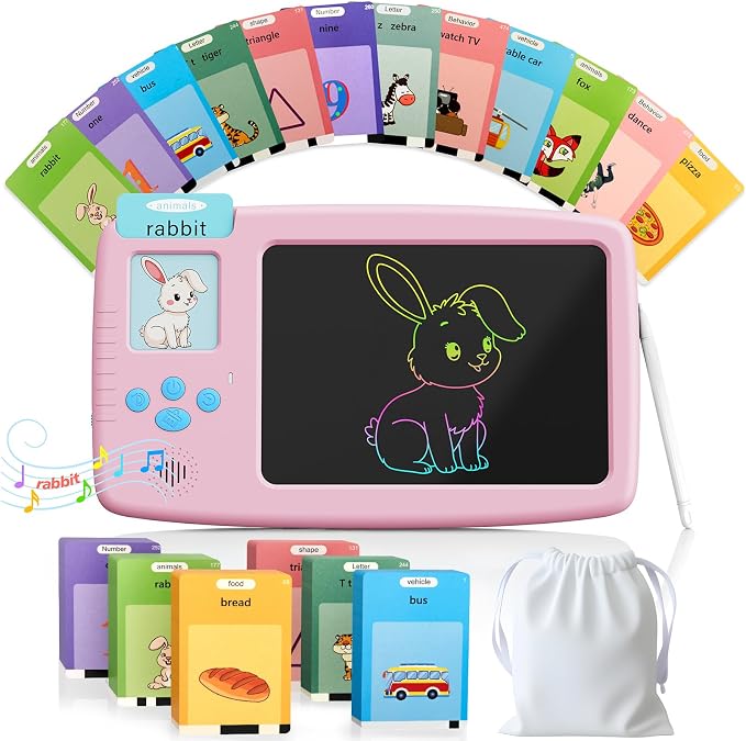 Talking Flash Cards for Toddlers: 2-in-1 LCD Writing Tablet by TALKINGFLASHCARDTOY