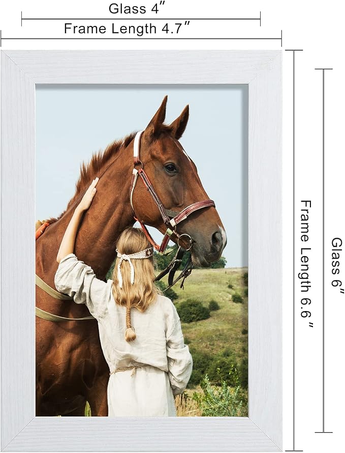ELSKER&HOME 4x6 Picture Frame White Set of 6 Glass | Multi Photo Frames Collage - Image 4
