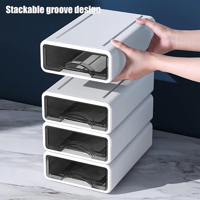 Desk Organizer with Drawers, Stackable Storage Drawers with Compartments - Image 5