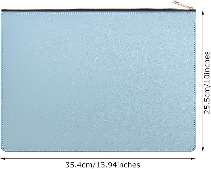 PU Leather A4 File Folder Zipper Document Holder Envelope Folder Case - Image 2