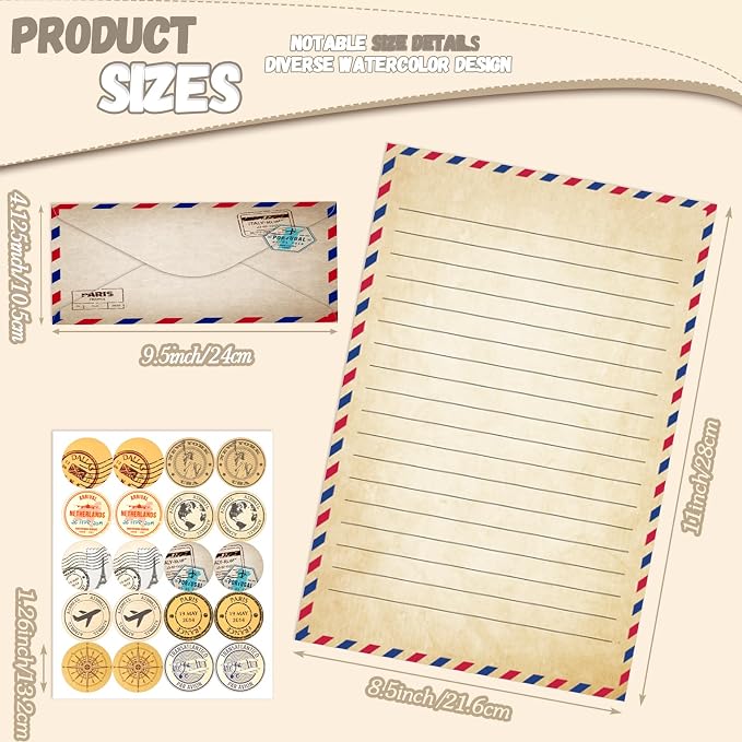 TaoBary 160 Pcs Stationery Paper Set 50 Double Sided Stationery Papers - Image 4