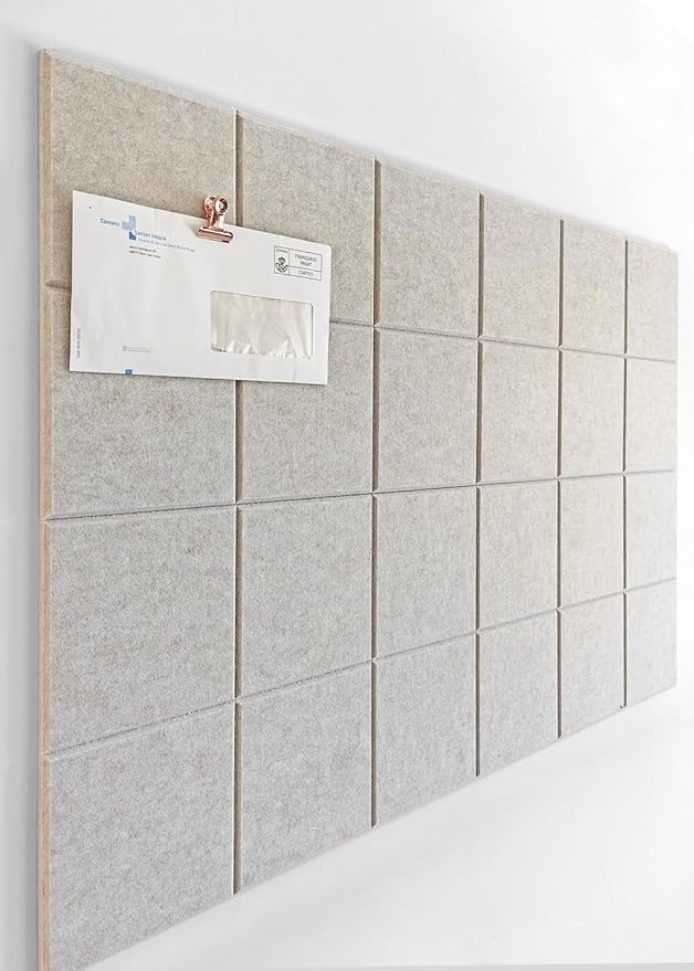 Cork Board 24 x36 Alternative - 6 Pack Felt Wall Tiles with Safe Removable Adhesive Tabs, Cork Boards for Walls Cork Board for Home Office Pin Board Tack Board - Ivory-DeskLoop Office