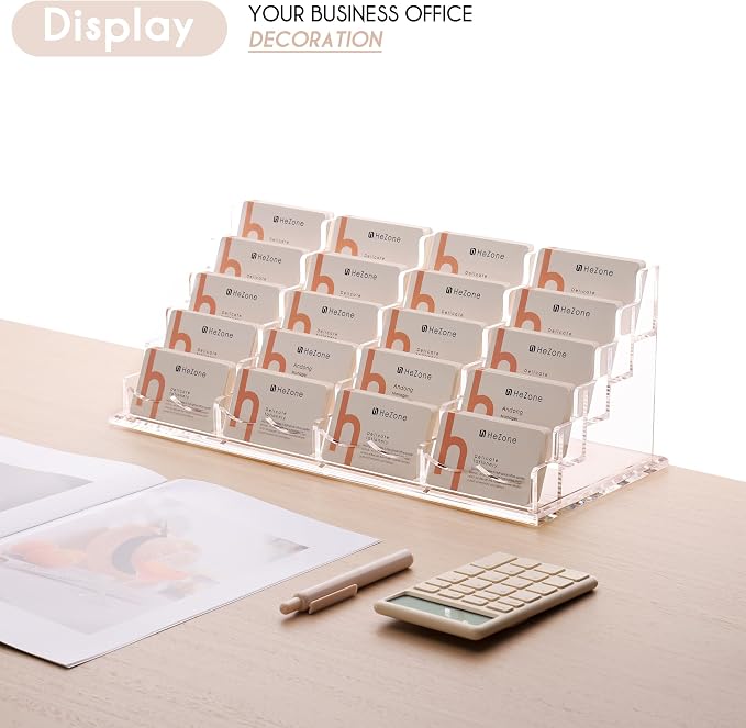 HeZone Business Card Holder for Desk Multiple Cards Display Stand Rack for - Image 5