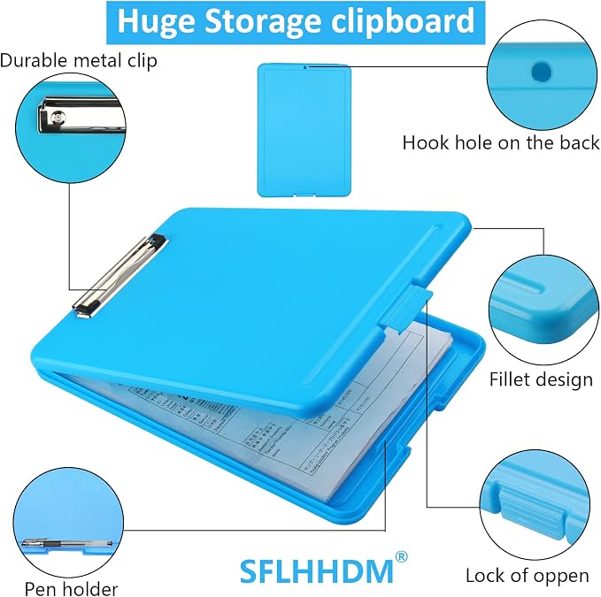 Clipboard with Storage, Storage Clipboard with Clip, Clipboards Foldable - Image 5
