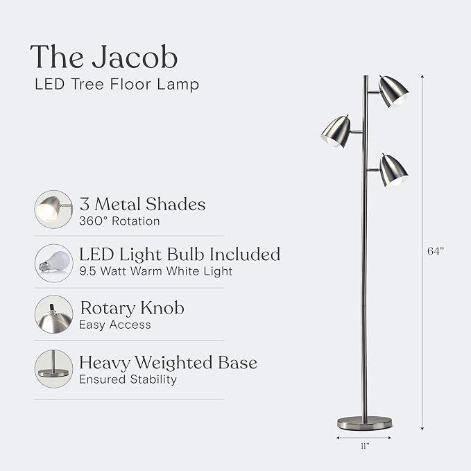 Brightech Jacob LED Standing Lamp, Modern Bright Floor Lamps - Image 4