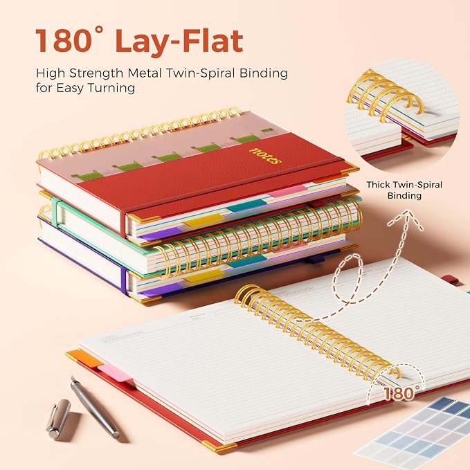 XYark A4 Hardcover Spiral Notebook, 8.5"x11" College Ruled Notebooks - Image 3