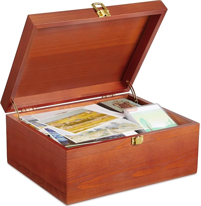 DRASTAR Wooden Keepsake Box, Large Storage Box by EnhanceYourDailyLife