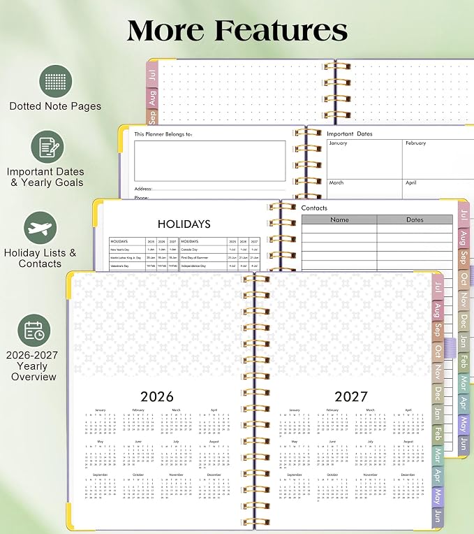 Academic Planner 2026-2027, Hardcover Weekly and Monthly Calendar Planner from - Image 6