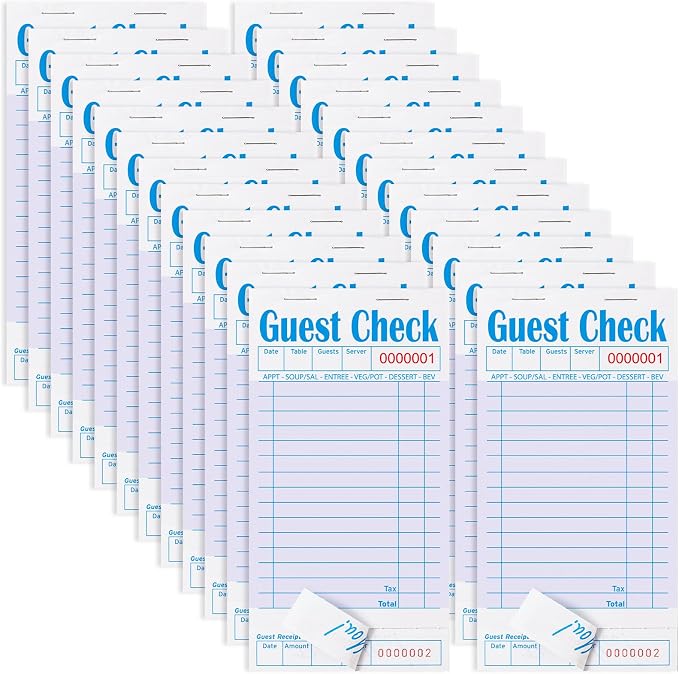 ZPARIK 24 Pack Purple Guest Checks Books by ZPARIK