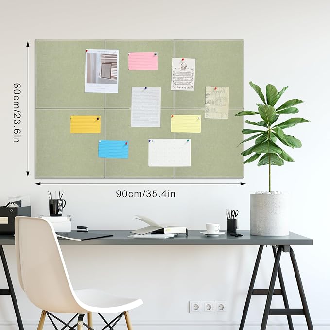Thboxes Large Cork Board 36" x 24", 6 Pack Felt Wall Tiles - Image 6