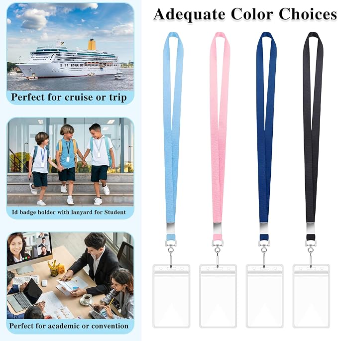 4 Pack Cruise Lanyard with ID Card Holder, Durable Lanyard with Waterproof ID - Image 5