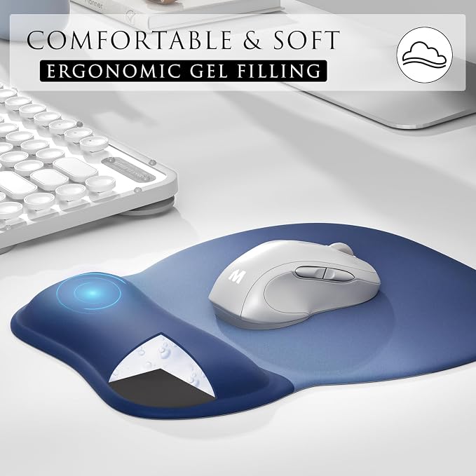 MROCO Ergonomic Mouse Pad with Gel Wrist Rest, 9.4 x 8.1 in, Gel Wrist Comfort - Image 4