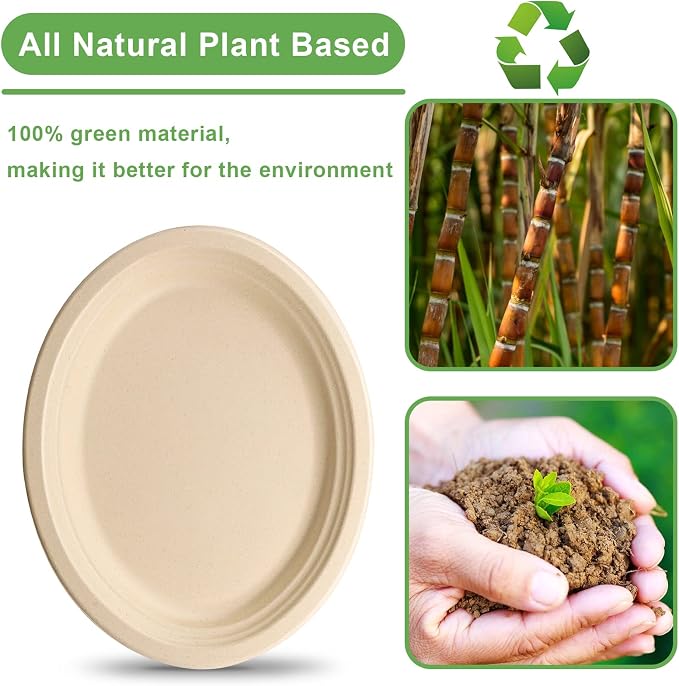 Eco Friendly 12 inch Brown Paper Plates - Image 6