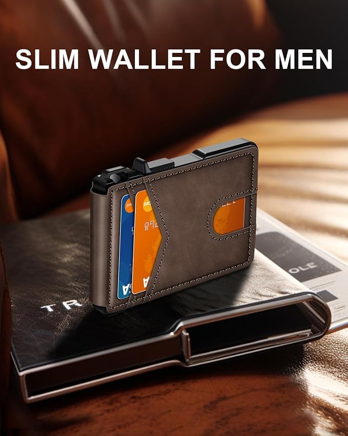 ZALVEX Wallet for Men, Mens Minimalist Wallet 9-13 Cards, Slim Compact Wallet - Image 2