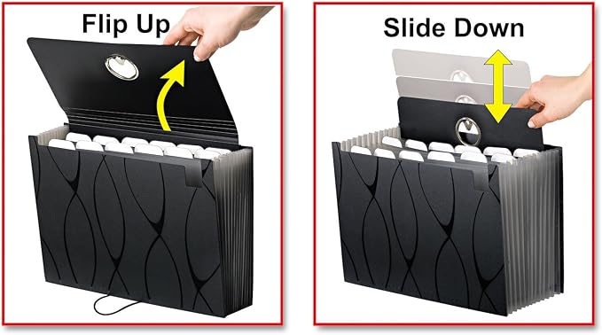 Pendaflex Sliding Cover Expanding File, 13 pockets, Letter Size - Image 3