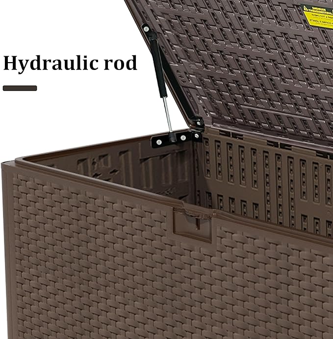 180 Gallon Pro Outdoor Storage Box Waterproof Lockable Resin Deck Box Large, Patio Storage Bin for Pool Accessories Cushion Furniture, Garden Tools, UV-Resistant Outside Delivery Brown-DeskLoop Office