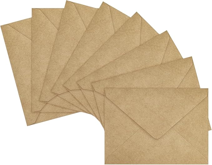 200 Pack A7 Envelopes, Kraft Greeting Card Envelopes Self Seal, 5.24 x 7.24 in by LIKAJON