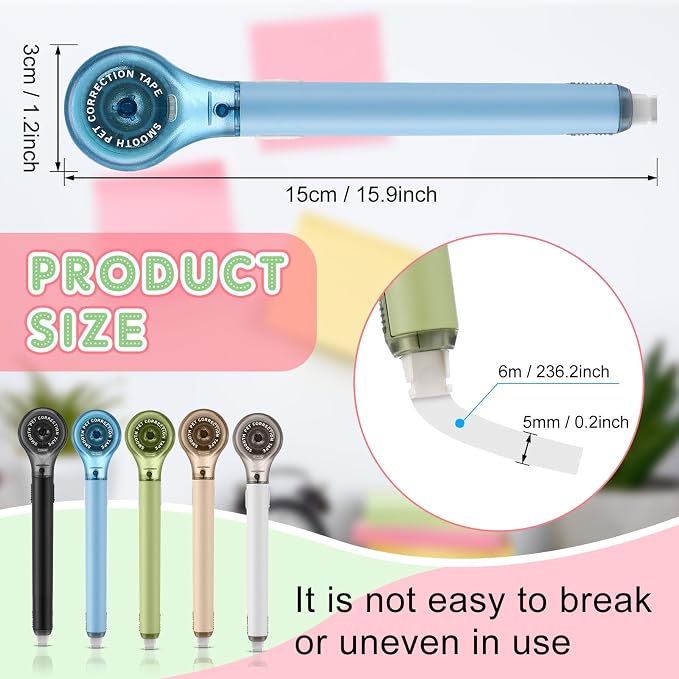 Gersoniel 25 Pack Correction Tape Pen Correctional Ink Tape Push Pull Protective - Image 2
