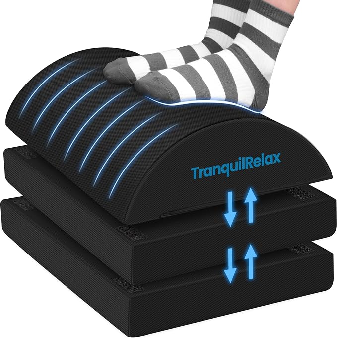 TranquilRelax Foot Rest for Under Desk at Work, Gaming Accessories Foot Stool by Unknown