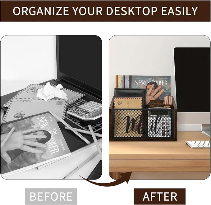 YINMIT Mail Organizer Countertop, Mail Holder, Mail Sorter - Image 7