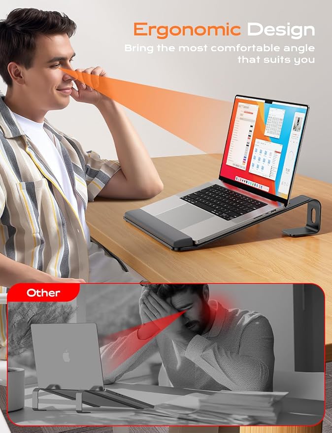 LOXP Laptop Stand for Desk, Metal Laptop Stand - Image 4
