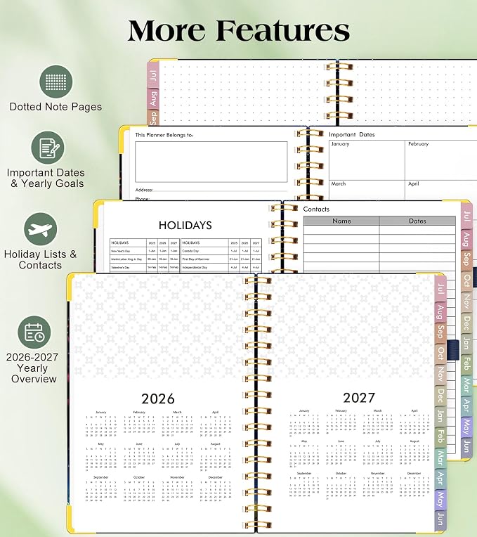 Academic Planner 2026-2027, Hardcover Weekly and Monthly Calendar Planner from - Image 6