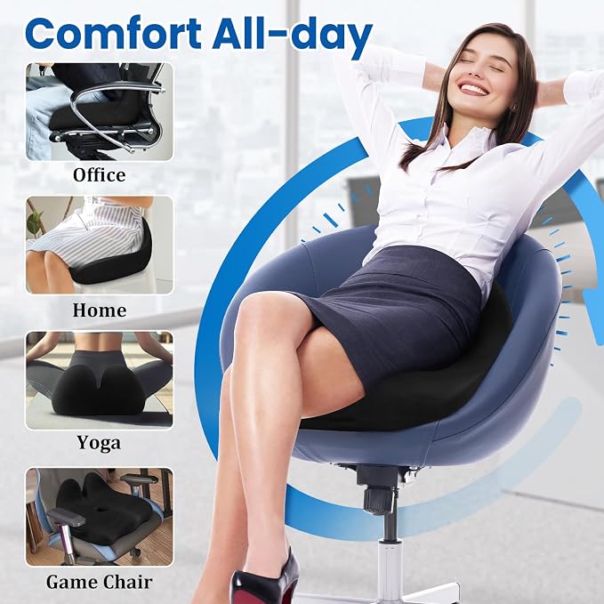 CushZone Seat Cushion, Ergonomic Memory Foam Seat Cushions - Image 5