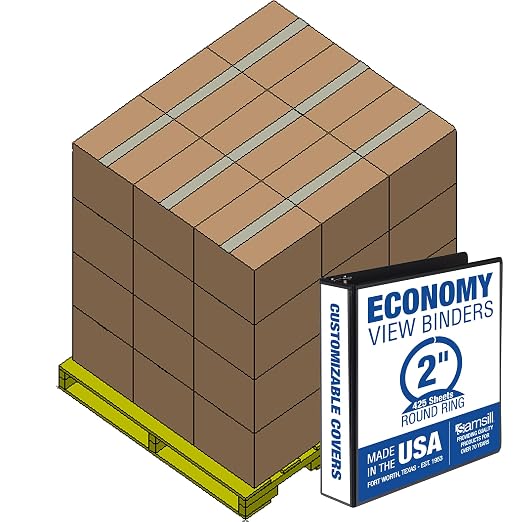 Samsill Economy 2 Inch 3 Ring Binder Bulk Pallet, Made in The USA, Round Ring by Samsill
