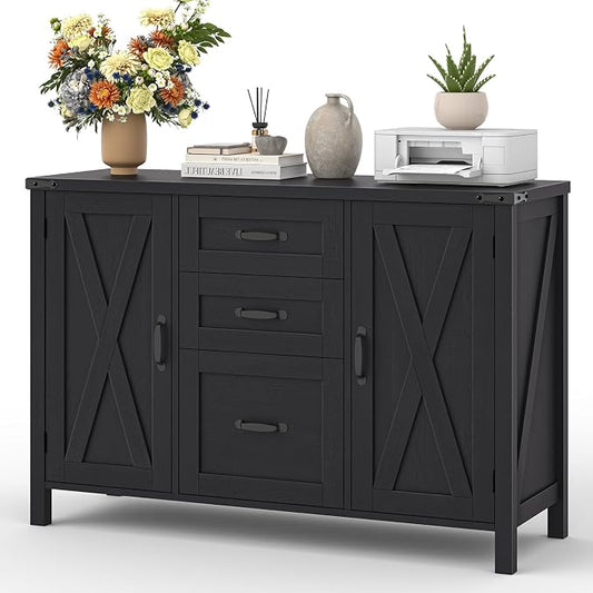 Vabches File Cabinet with 3 Drawers, Farmhouse Lateral File Cabinet Fits Files by Vabches