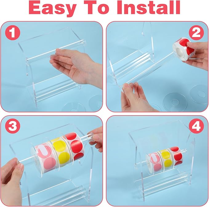 Adjustable Label Dispenser, 4 Disks Sticker Roll Holder Label Dispensers | - Image 4