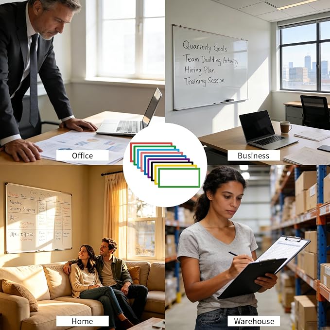 25 pcs Colored Border Magnetic Dry Erase Labels, VEINARDYL 4" x 2" Reusable - Image 7
