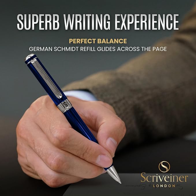 Scriveiner Midnight Blue Ballpoint Pen - Image 4