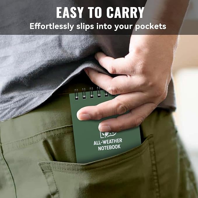 POPYOLA 4 Pack Waterproof Notebook, Weatherproof Pocket Notebook - Image 4