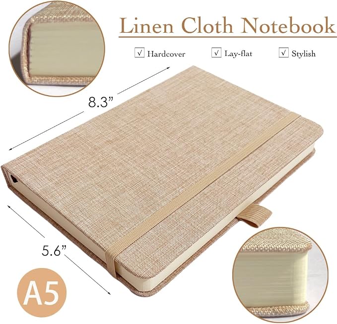 ipoul Hardcover Notebook, Lined Journal, A5 Cover, Lay Flat, Journaling Notebook - Image 4