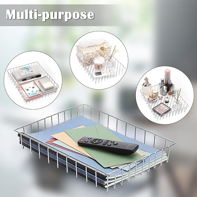 BTSKY Multipurpose A4 File Tray Wire Desk Tray Organizer Elegant Letter Size - Image 3