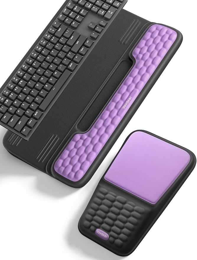 Vaydeer Keyboard Stand and Mouse Pad Set Wrist Rest, Computer Wrist Support Pad by Vaydeer
