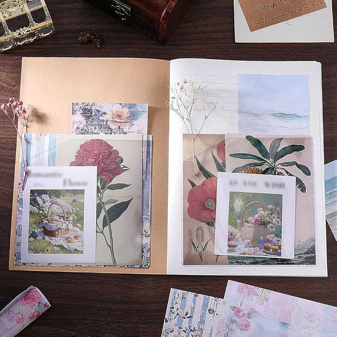 CRASPIRE 6Pcs Notebook Pocket Stickers Adhesive Pocket Sleeve 6 x 6 Inch Clear - Image 4