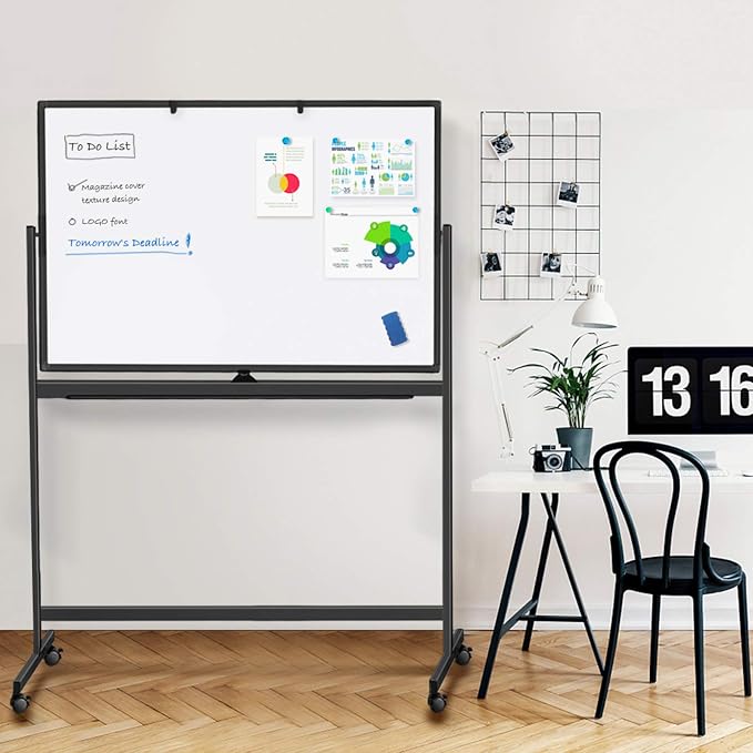 Rolling Dry Erase Board 48 x 32, maxtek Double-Sided Mobile White Board - Image 7