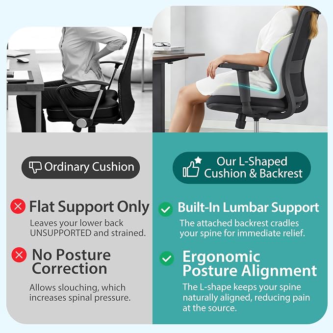 Seat Cushion for Office Chair and Car, Lumbar Support Pillow for Office Chair - Image 9