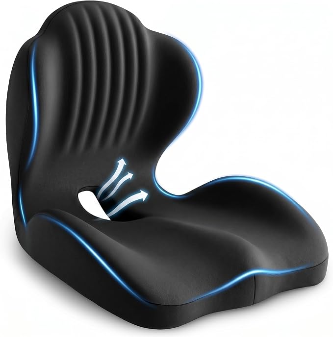Ergonomic Office Chair Seat Cushion, L-Shaped Memory Foam Coccyx Cushion by Unknown